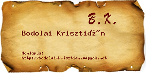 Bodolai Krisztián névjegykártya